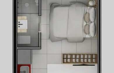 Imagem: A casa possui 1 Dormitório, 1 Banheiro e está localizado