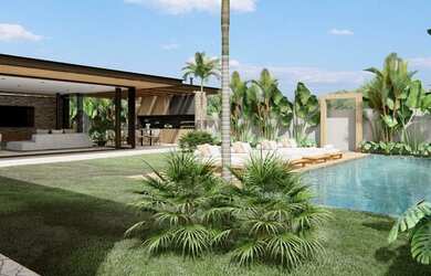 Imagem: A casa possui 3 Dormitórios, 5 Banheiros, 4 Vagas na garagem