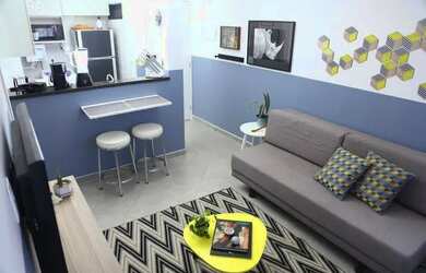 Imagem: O apartamento possui 1 Dormitório, 1 Banheiro, 42m² de Área