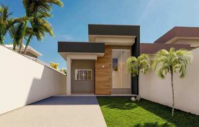 Imagem: A casa possui 3 Dormitórios, 2 Banheiros, 2 Vagas na garagem