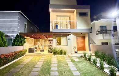 Imagem: A casa em condomínio possui 4 Dormitórios, 4 Banheiros, 2