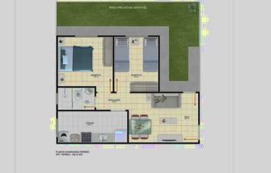 Imagem: O apartamento possui 2 Dormitórios, 1 Banheiro e está localizado