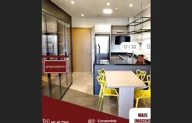 Imagem: O apartamento possui 1 Dormitório, 1 Banheiro, 1 Vaga na garagem