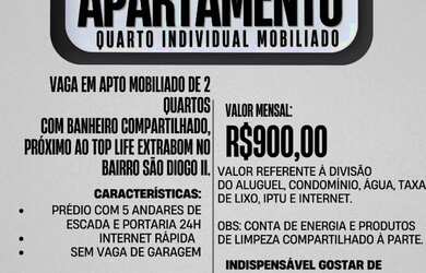 Imagem: O quarto possui Imóvel mobiliado e está localizado em São
