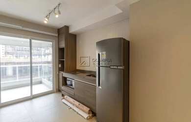 Imagem: O apartamento possui 1 Dormitório, 1 Banheiro, 1 Vaga na garagem