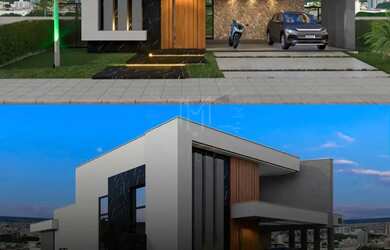 Imagem: A casa possui 3 Dormitórios, 1 Banheiro, 2 Vagas na garagem