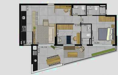 Imagem: O apartamento possui 2 Dormitórios, 3 Banheiros, 2 Vagas na