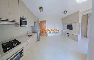 Imagem: O apartamento possui 1 Dormitório, 1 Banheiro, 1 Vaga na garagem