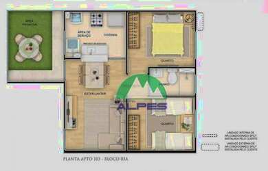 Imagem 3: Apartamento à venda, 41 m² por R$ 168.900,00 - Capela Velha - Araucária/PR