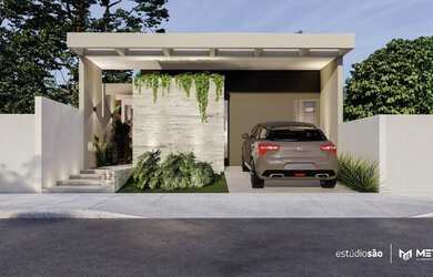 Imagem: A casa possui 3 Dormitórios, 2 Banheiros, 1 Vaga na garagem