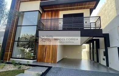 Imagem: A casa em condomínio possui 4 Dormitórios, 5 Banheiros, 4