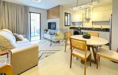 Imagem: O apartamento possui 1 Dormitório, 2 Banheiros, 1 Vaga na garagem