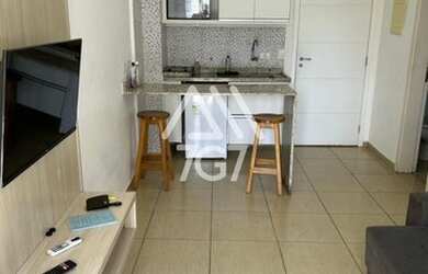 Imagem: O apartamento possui 1 Dormitório, 1 Banheiro, 1 Vaga na garagem