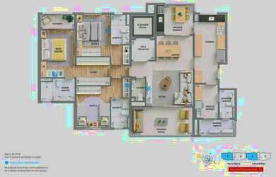 Imagem: O apartamento possui 3 Dormitórios, 4 Banheiros, 3 Vagas na