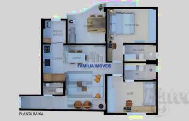 Imagem 5: Apartamento à venda Santos/SP Boqueirão sacada 2 suítes lazer piscina