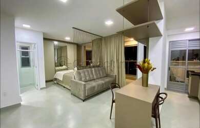 Imagem: O apartamento possui 1 Dormitório, 1 Banheiro, 1 Vaga na garagem