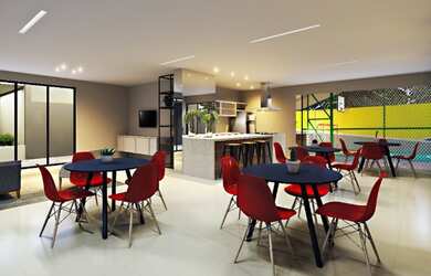 Imagem: O apartamento possui 2 Dormitórios, 1 Banheiro, 1 Vaga na garagem