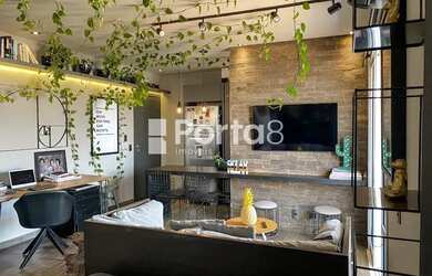 Imagem: O apartamento possui 1 Dormitório, 1 Banheiro, 1 Vaga na garagem