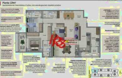 Imagem: O apartamento possui 3 Dormitórios, 3 Banheiros, 1 Vaga na