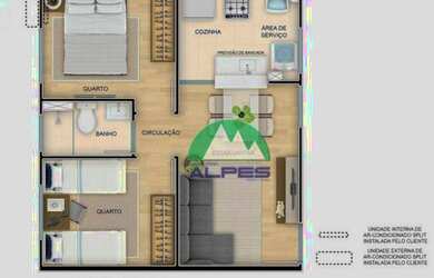 Imagem 4: Apartamento à venda, 41 m² por R$ 168.900,00 - Capela Velha - Araucária/PR