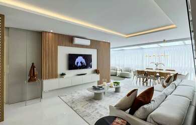 Imagem: O apartamento na cobertura possui 3 Dormitórios, 5 Banheiros