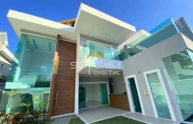 Imagem: A casa em condomínio possui 4 Dormitórios, 5 Banheiros, 3