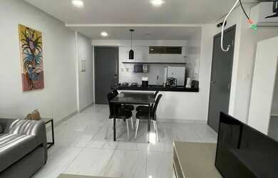 Imagem: O apartamento possui 1 Dormitório, 1 Banheiro, 1 Vaga na garagem