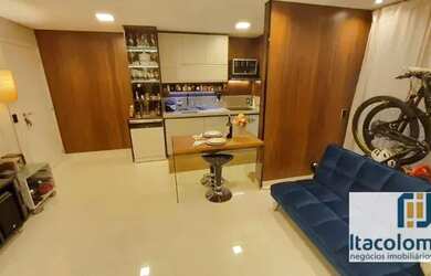 Imagem: O apartamento possui 1 Dormitório, 2 Banheiros, 1 Vaga na garagem