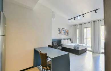 Imagem: O apartamento possui 1 Dormitório, 1 Banheiro, 38m² de Área