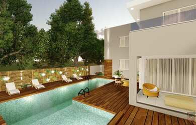 Imagem: A casa em condomínio possui 4 Dormitórios, 4 Banheiros, 3