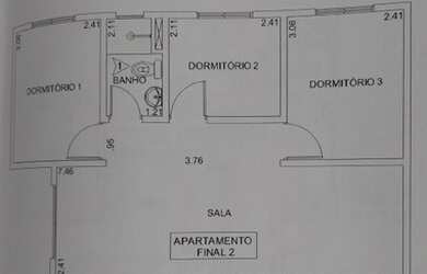 Imagem: Apartamento para venda tem 70 metros quadrados com 3 quartos