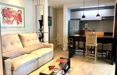 Imagem: O apartamento possui 1 Dormitório, 2 Banheiros, 1 Vaga na garagem