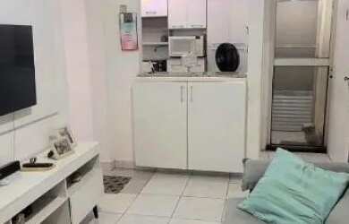 Imagem: O apartamento possui 1 Dormitório, 1 Banheiro, 1 Vaga na garagem