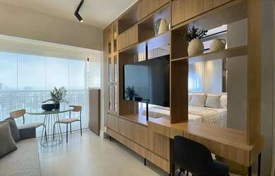 Imagem: O studio para alugar possui 1 Dormitório, 1 Banheiro, 29m²