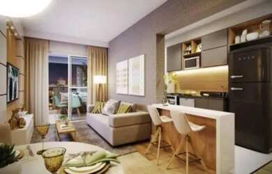 Imagem: O apartamento possui 2 Dormitórios, 1 Banheiro, 1 Vaga na garagem