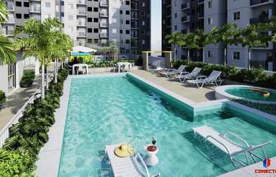 Imagem: O apartamento possui 2 Dormitórios, 1 Banheiro, 1 Vaga na garagem