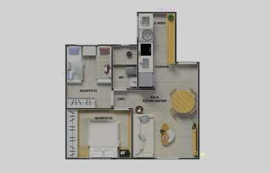 Imagem 14: UNIQ SOSSEGO - Apartamento 2/4 no bairro Sim