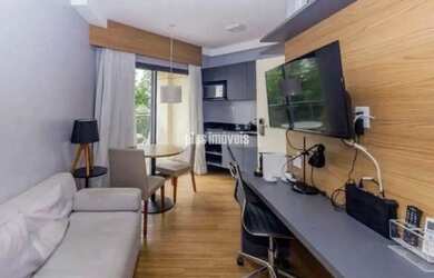 Imagem: O apartamento possui 1 Dormitório, 1 Banheiro, 1 Vaga na garagem