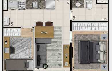 Imagem 3: Apartamento para venda tem 36,8 metros quadrados com 2 quartos em Bela Vista - São Paulo