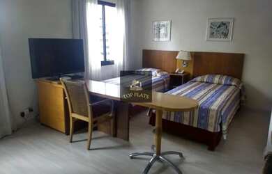 Imagem: O studio possui 1 Dormitório, 1 Banheiro, 1 Vaga na garagem