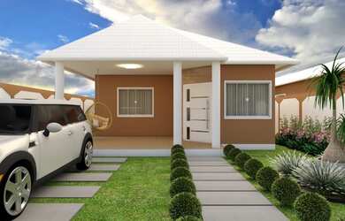 Imagem: A casa possui 3 Dormitórios, 2 Banheiros, 1 Vaga na garagem