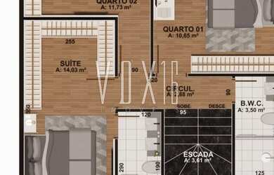 Imagem: A casa em condomínio possui 3 Dormitórios, 3 Banheiros, 2