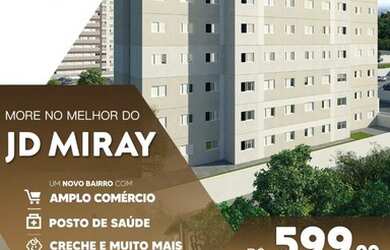 Imagem: O apartamento possui 2 Dormitórios, 1 Banheiro, 1 Vaga na garagem