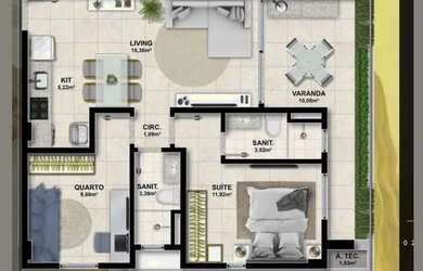 Imagem 9: Apartamento-LANÇAMENTO 1 e 2 quartos - DÚPLEX DE 3/4 TORRE ÚNICA, e...