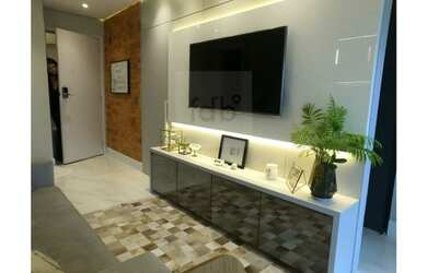 Imagem: O apartamento possui 1 Dormitório, 1 Banheiro, 1 Vaga na garagem