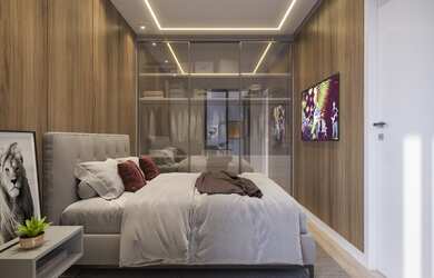 Imagem: O apartamento possui 2 Dormitórios, 1 Banheiro, 1 Vaga na garagem