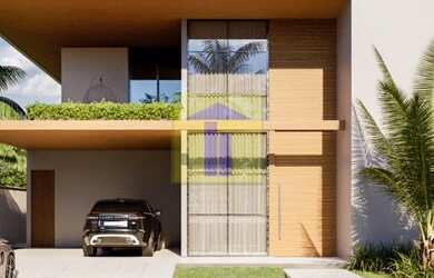 Imagem: A casa em condomínio possui 4 Dormitórios, 5 Banheiros, 2