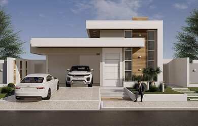 Imagem: A casa em condomínio possui 5 Dormitórios, 1 Banheiro, 2 Vagas