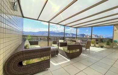 Imagem: O apartamento na cobertura possui 3 Dormitórios, 4 Banheiros