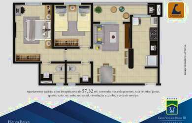 Imagem 2: Village Brasil 3. Piscina, Churrasqueira, Varandae57m² de Área